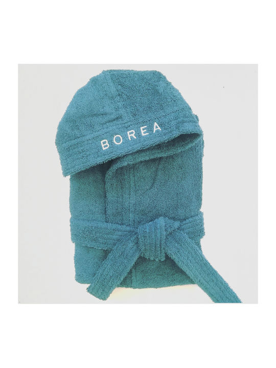 Borea Kids Hooded Bathrobe Teenager Petrol