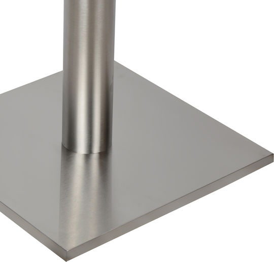 HomeMarkt Inox Table Stand made of Metal with Regulator in Silver Color 40x40x72cm