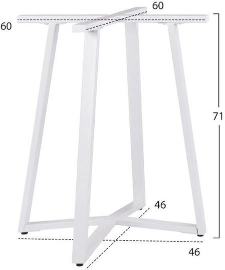 HomeMarkt Стойка за маса от Алуминий Бял 60x60x71см