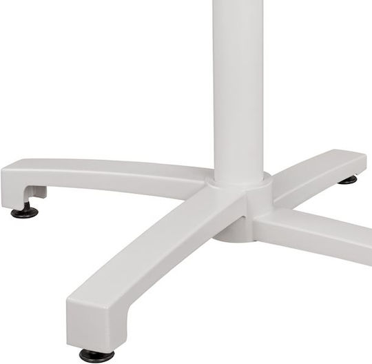 HomeMarkt Pliabilă Stand de masă din Metal cu Regulator în Culoare Alb 69x69x92cm