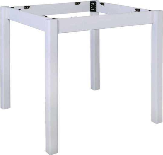 Woodwell Стойка за маса Дърво в Бял Цвят 70x70x73см