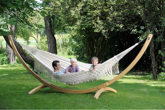 Amazonas Arcus Hamac Stand din Lemn în Culoare Bej 437x160x145cm