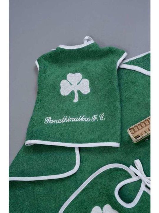 Palamaiki Baby Hooded Bathroom Set Official Team Licensed Panathinaikos Green 75x75cm