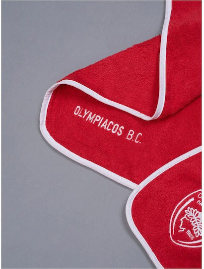 Palamaiki Βρεφικό Σετ Λουτρού με Κουκούλα Official Team Licenced Olympiacos Κόκκινο 75x75εκ.