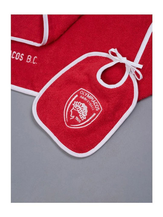 Palamaiki Baby Bathroom Set Hooded Official Team Licensed Olympiacos Red 75x75cm