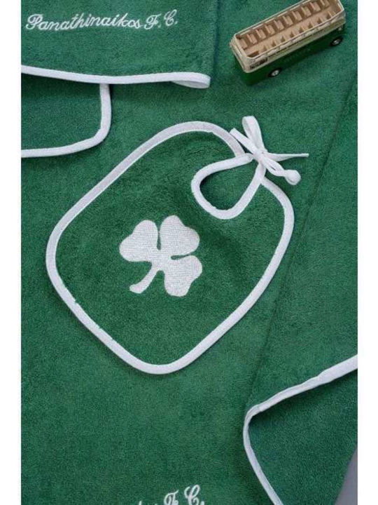 Palamaiki Baby Hooded Bathroom Set Official Team Licensed Panathinaikos Green 75x75cm