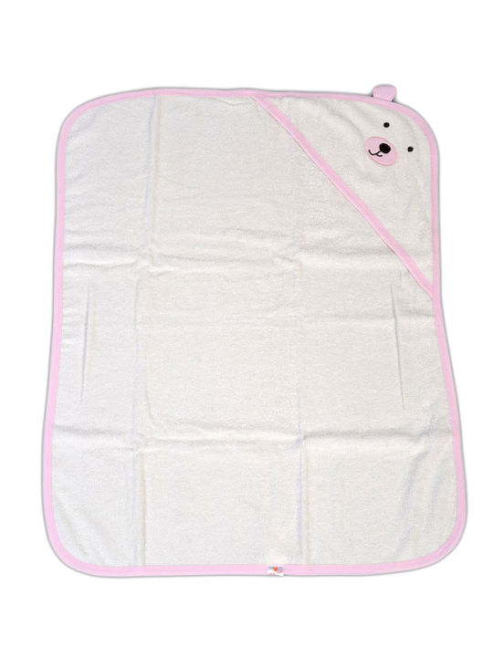 Cangaroo Baby Bath Towel-Bathrobe with Hood Baloo Pink 90x70cm