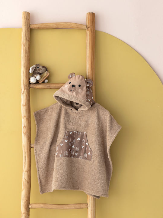 Palamaiki Hooded Baby Bath Towel Brown