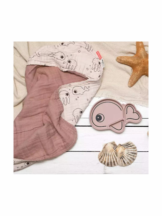 Done by Deer Baby Hooded Towel Sea Friends Pink 70x70cm