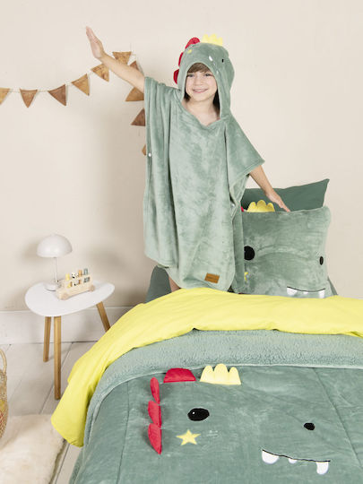 Nima Kids Bathrobe Crocodino Green with Hooded