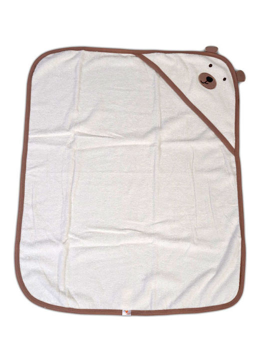 Cangaroo Hooded Baby Bath Towel Baloo Ecru