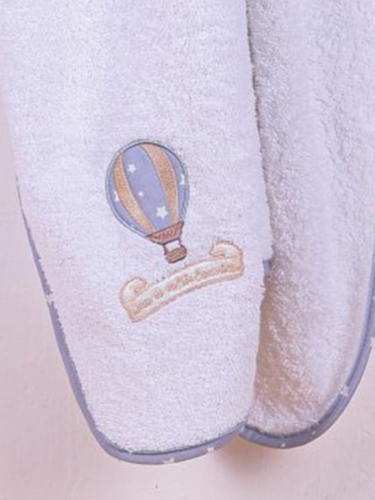 Dimcol Baby Hooded Towel with Hood Hot Air Balloon 05 White 80x80cm