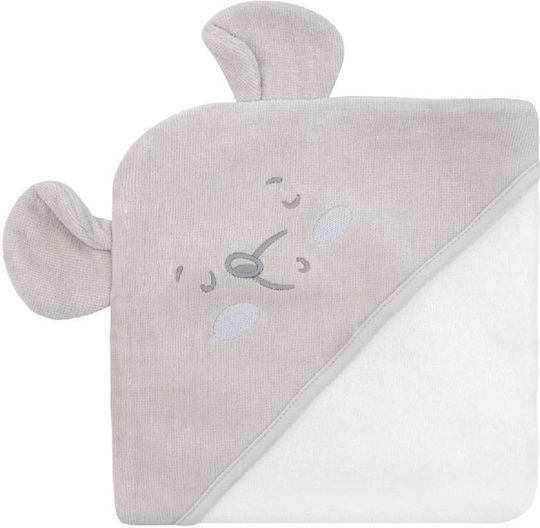 Kikka Boo Baby Bath Towel Hooded Joyful Mice Gray 90x90cm