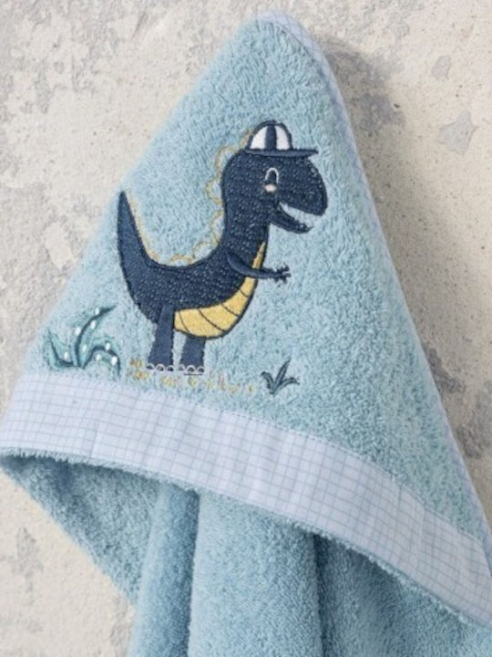 Nima Baby Bath Towel Hooded Lelloland Light Blue 75x75cm