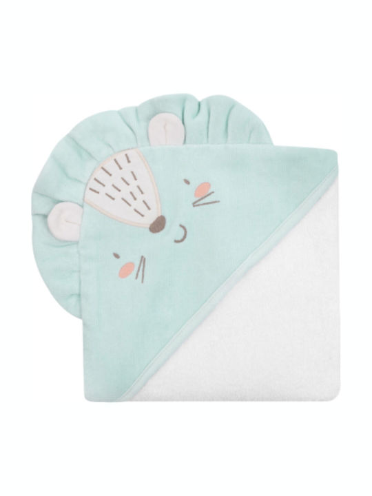 Kikka Boo Baby Bath Towel Hooded Jungle King White 90x90cm
