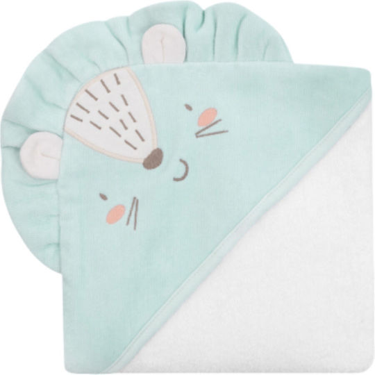 Kikka Boo Baby Bath Towel Hooded Jungle King White 90x90cm