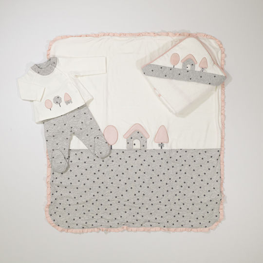 Mayoral Hooded Baby Bath Towel Dusty Pink
