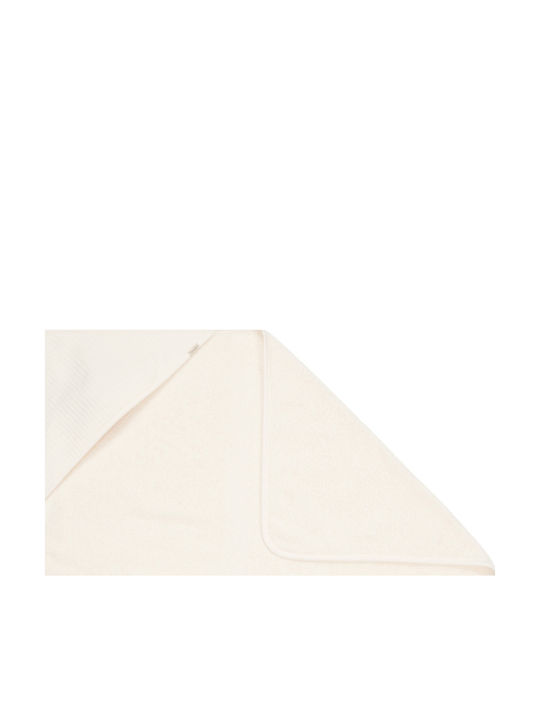 Little Dutch Βρεφική Κάπα-Μπουρνούζι με Κουκούλα Pure Soft White 75x75εκ.