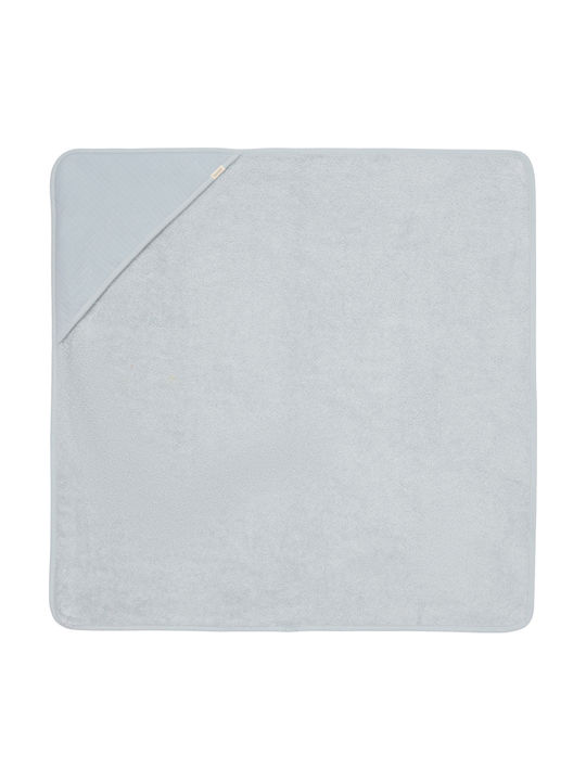 Little Dutch Βρεφική Κάπα-Μπουρνούζι με Κουκούλα Pure Soft Blue 75x75εκ.