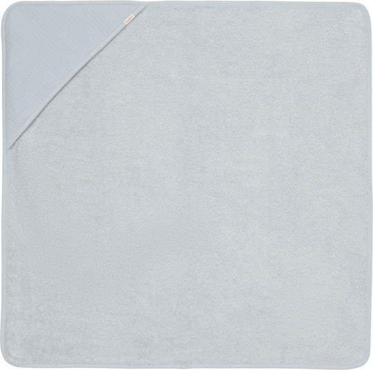 Little Dutch Baby Hooded Towel with Hood Pure Soft Blue 75x75cm