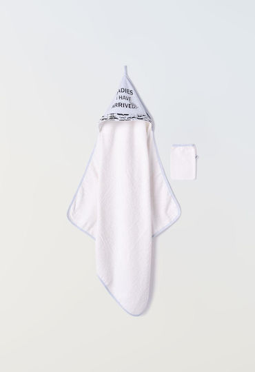 Evita Hooded Baby Bath Towel I Have Arrived White
