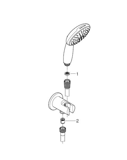 Grohe Tempesta 110 Τηλέφωνο Ντουζ με Σπιράλ και Διακόπτη Παύσης Ροής