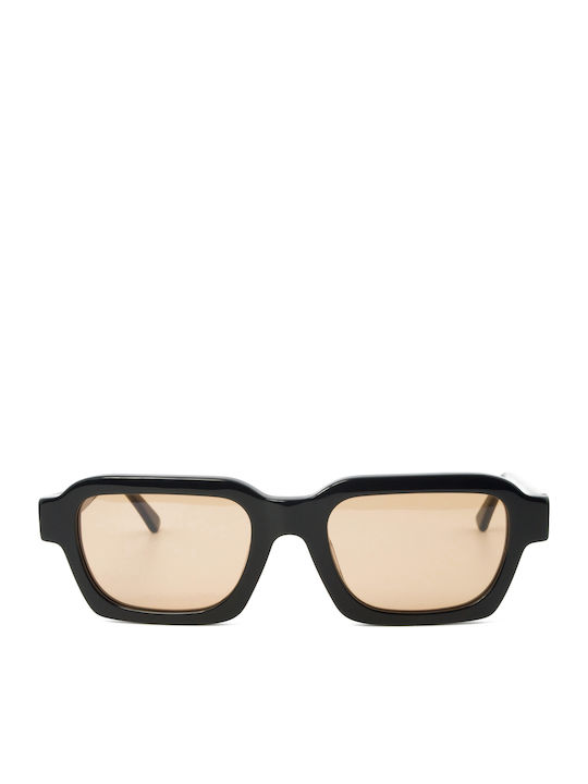 The Glass of Brixton Unisex Γυαλιά Ηλίου με Μαύρο Κοκκάλινο Σκελετό και Πορτοκαλί Φακό BS265 00