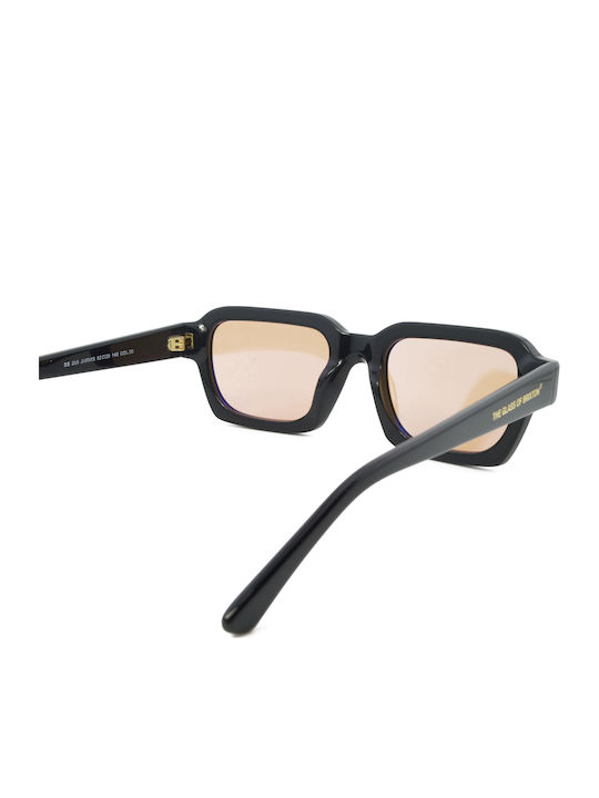 The Glass of Brixton Unisex Γυαλιά Ηλίου με Μαύρο Κοκκάλινο Σκελετό και Πορτοκαλί Φακό BS265 00