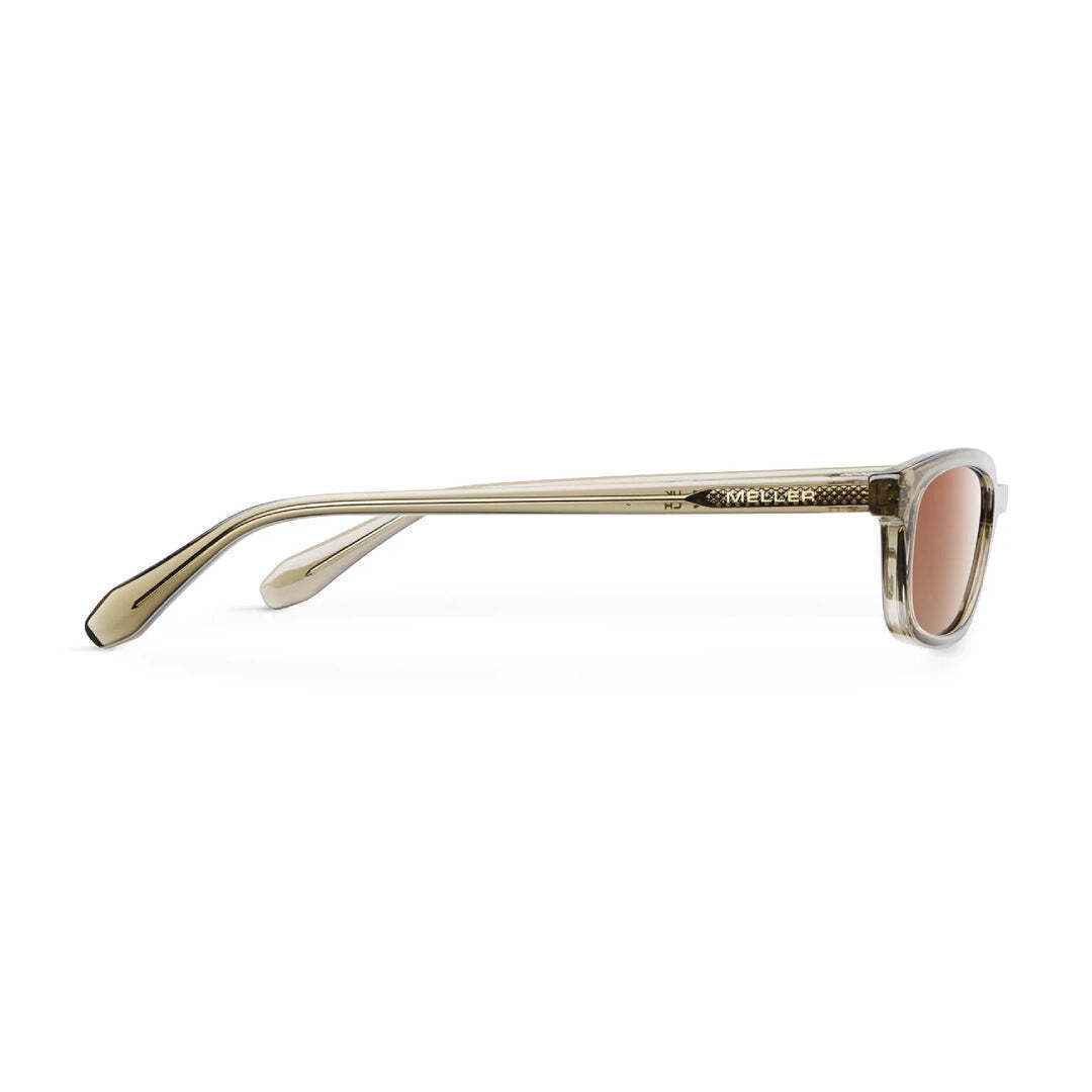 Meller Eru Unisex Sunglasses with Horn-Rimmed Frame Greige Brown