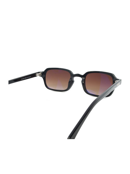 The Glass of Brixton Unisex Sunglasses with Black Plastic Frame and Brown Gradient Lens bs237 00