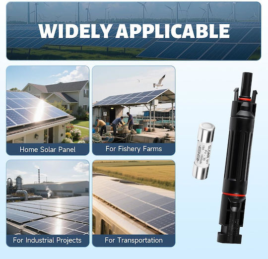 Set 2 Siguranțe MC4 25A 1000V DC Legături Siguranță Panouri Fotovoltaice Onuvio