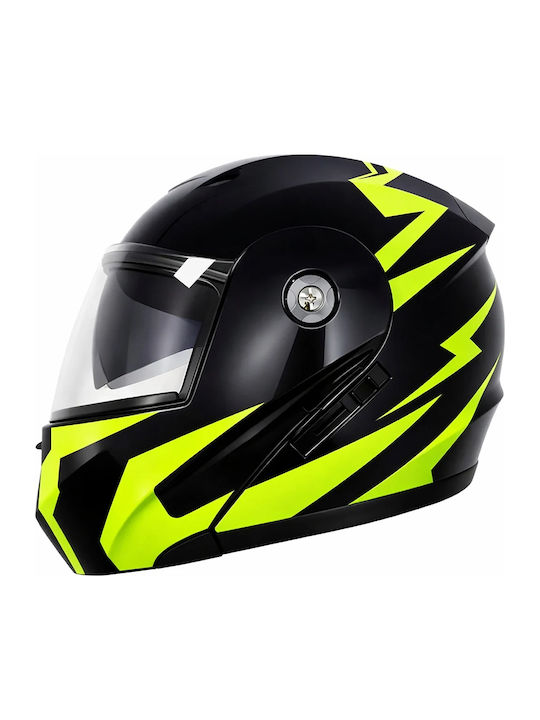 FIXATO Neva Aufklappbarer Motorradhelm mit Sonnenvisier ECE 22.06 Schwarz/Grün FIXATO Neva Aufklappbarer Motorradhelm mit Sonnenvisier ECE 22.06 Schwarz/Grün
