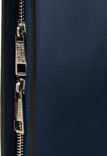 Leather Document Briefcase Tiberio Dark Blue