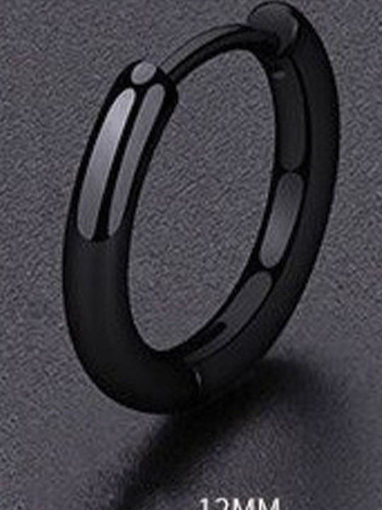 Sharks Bay Clothing Black Steel Hoop Earrings