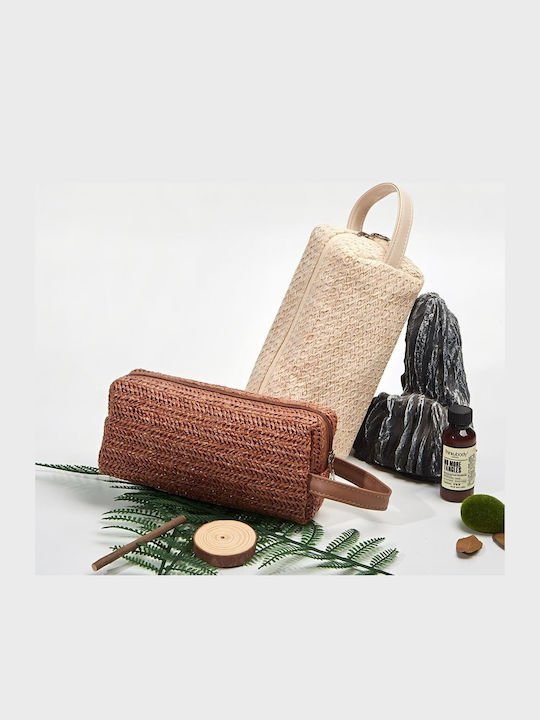 Γυναικείο Τσαντάκι Raffia – Natural Woven Cute Τσαντάκι Καφέ