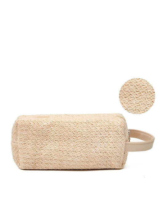 Women's Raffia Pouch – Natural Woven Cute Pouch Beige