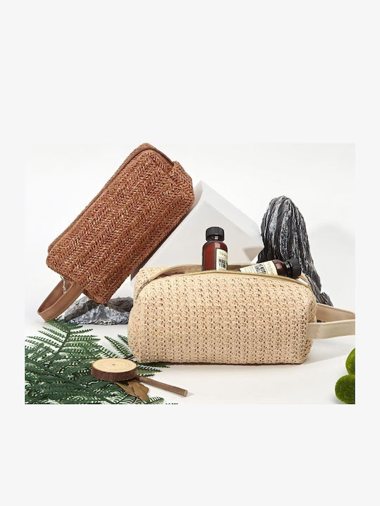 Γυναικείο Τσαντάκι Raffia – Natural Woven Cute Τσαντάκι Taupe