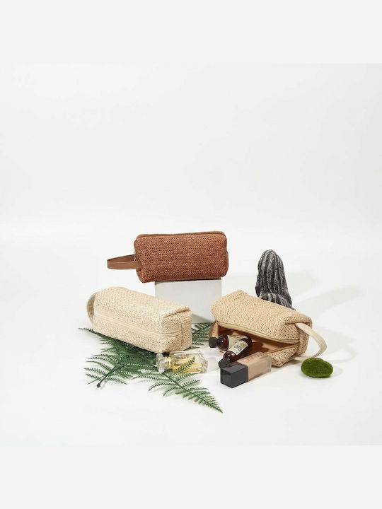 Γυναικείο Τσαντάκι Raffia – Natural Woven Cute Τσαντάκι Taupe