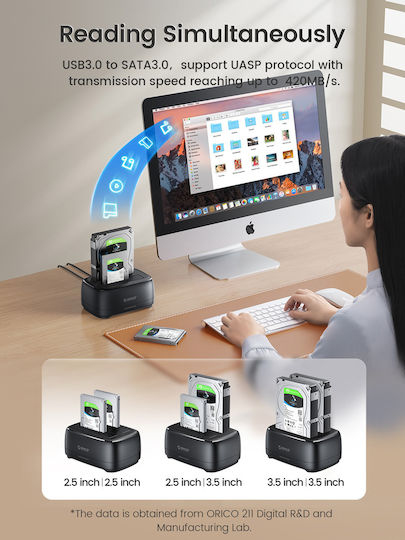 Orico Docking Station for SATA Hard Drives DD28U3-C-EU-BK-BP