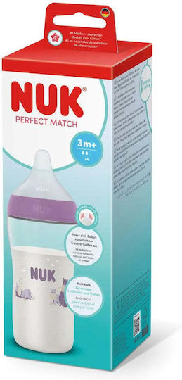 Nuk Πλαστικό Μπιμπερό Perfect Match Κατά των Κολικών με Θηλή Σιλικόνης για 3+ μηνών 260ml