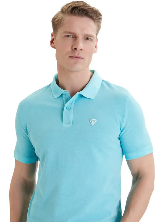 Polo Kurzarm Türkis Bluse