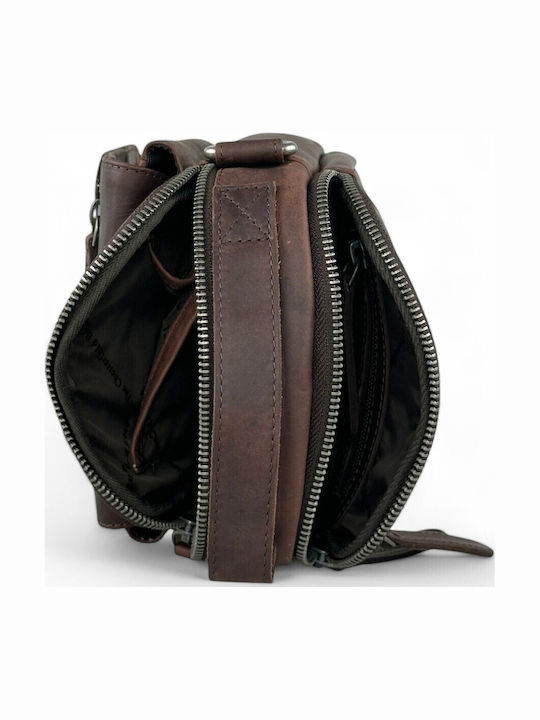 Leather Men's Shoulder / Crossbody Bag Brown