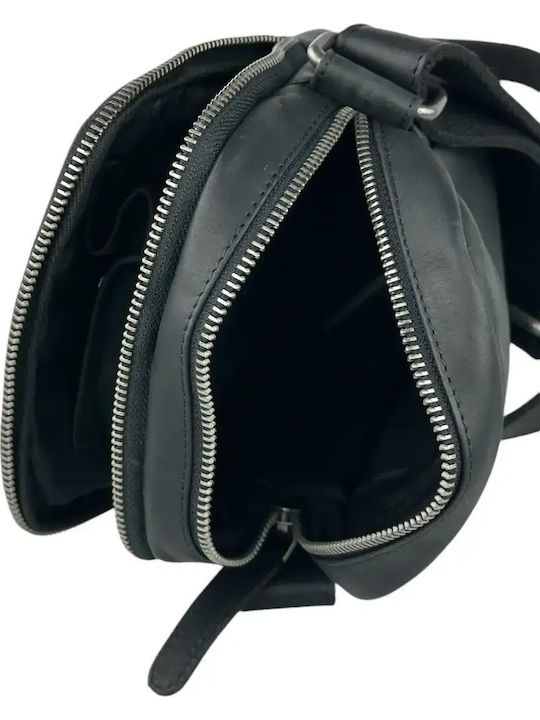 Leather Men's Shoulder / Crossbody Bag Black