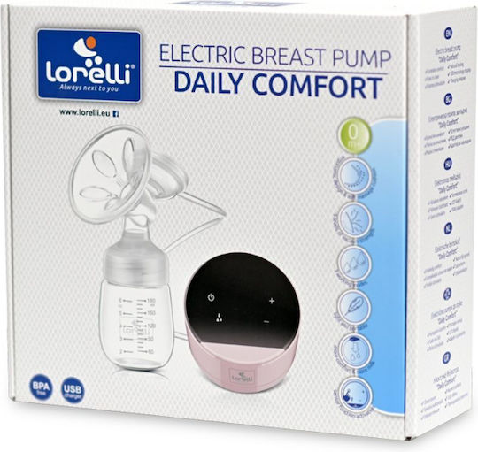 Lorelli Electric Single Breast Pump Daily Comfort Battery and Electric BPA Free Pink 180ml