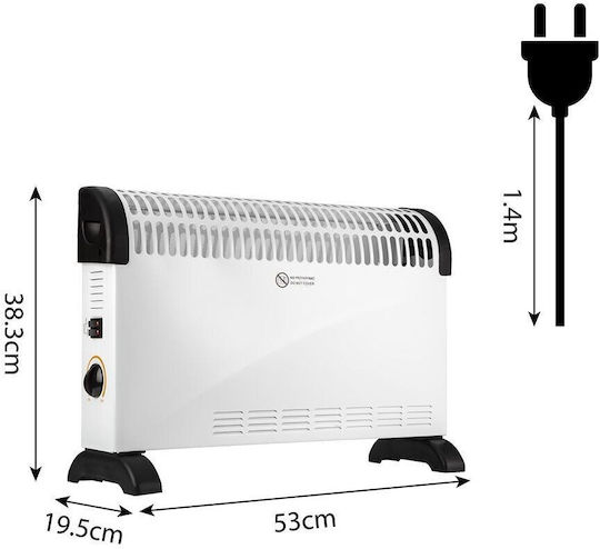Neo Tools Boden-Konvektorheizung 2000W 53x38,3cm Schwarze