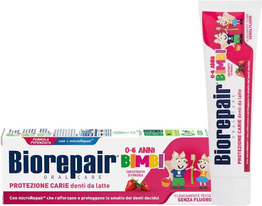 BioRepair Kids 0-6 Strawberry Baby Toothpaste for 0m+ with Strawberry Flavor 50ml