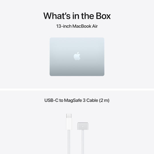 Apple MacBook Air 13.6" Panou IPS Ecran Retina (M5-10 Nuclee/24GB/512GB SSD/8-Core GPU) Albastru Ceresc (Tastatură Internațională Engleză)