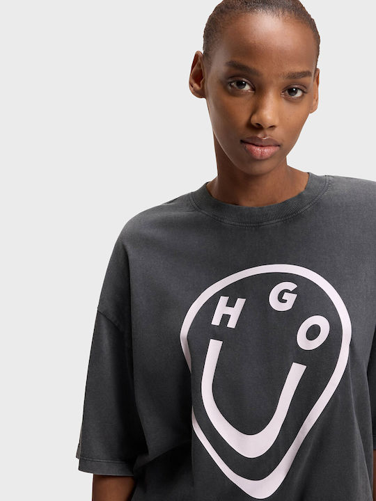 Hugo Women's Oversized T-shirt Washed Black