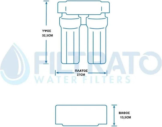 Pentair 2g Slimline Water Filter Device Double Under Sink with Faucet & Replacement Filter 57-0089/8