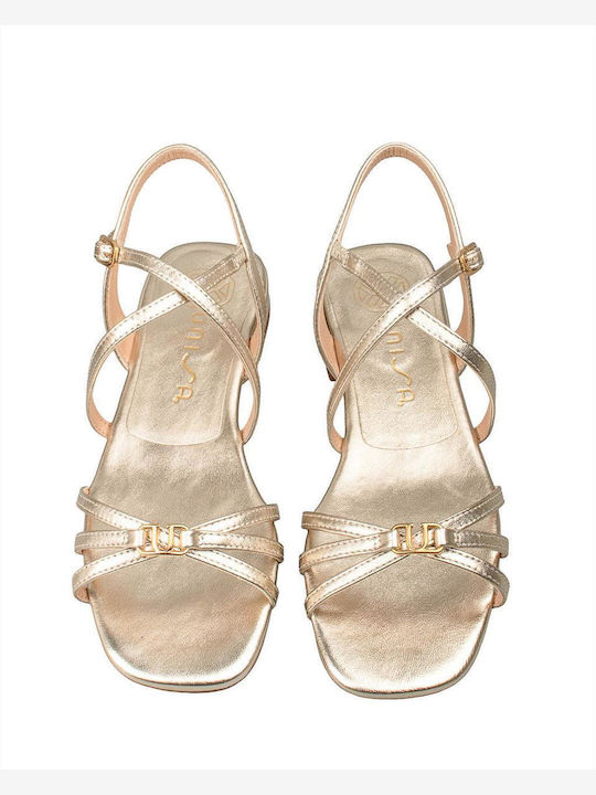 Women's Flat Sandals Gold CERSI LMT Platino